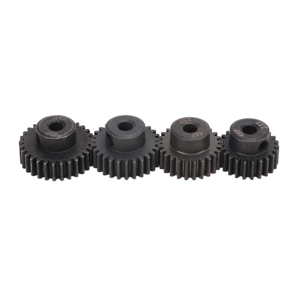 Dilwe 4Pcs RC Motor Pinion Gear, 48P 23T 25T 27T 29T Pinion Gear Set with Hex Key, Pinion Gear Set for 1/10 RC Brushless Brush Motor 3.175mm RC Accessories