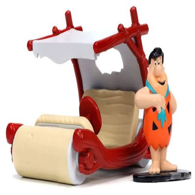 Flintstones 1:32 Flintmobile Vehicle with Fred Flintstone Diecast Figure, Toys for Kids and Adults