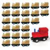 Upper Midland Products 24 Wooden Trains - DIY Unpainted Magnetic Wooden Train Cars - Unfinished Perfect for Paint Project, Crafts, and Trains Birthday Party Supplies - Thomas and BrioCompatible view 1