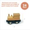 Upper Midland Products 24 Wooden Trains - DIY Unpainted Magnetic Wooden Train Cars - Unfinished Perfect for Paint Project, Crafts, and Trains Birthday Party Supplies - Thomas and BrioCompatible view 3