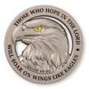 American Bald Eagle Challenge Coin, Satin Silver-Plated Christian Pocket Token, Isaiah 40:31 Bible Study Supplies for Men, Religious Worry & EDC Coins for Police & Military Veterans view 1