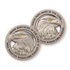 American Bald Eagle Challenge Coin, Satin Silver-Plated Christian Pocket Token, Isaiah 40:31 Bible Study Supplies for Men, Religious Worry & EDC Coins for Police & Military Veterans view 2