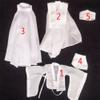 1/6 Scale Female Clothes, Chinese Ancient Dress Costume White Han Clothing for 12inches Female Action Figure Body Doll (White 2) view 2