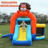 JOYGOOD Inflatable Bounce House with Blower Cartoon Lion Outdoor Inflatable Bouncers, Large Park Animal Slides, Home Playground Trampoline (Color : Colour, Size : 10.5 ft) view 2