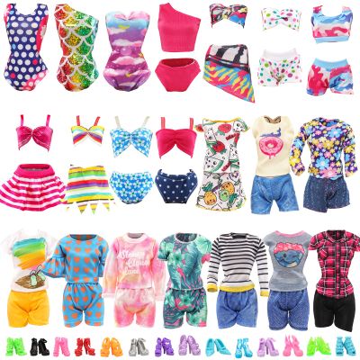 BARWA 20 Pcs Doll Clothes Including 10 Sets Bikini Swimsuits Outfit Tops and Pants with 10 Shoes for 11.5 inch Dolls