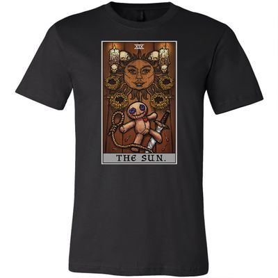 The Sun Tarot Card Shirt - Voodoo Doll & Witchcraft Altar - Terror Tarot Edition (as1, Alpha, 5X_l, Regular, Regular, Unisex_5XL) Black