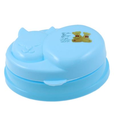 Ruilogod Cat Cartoon Shape Plastic Case Holder Light Blue (id: b4a c60 924 465 574