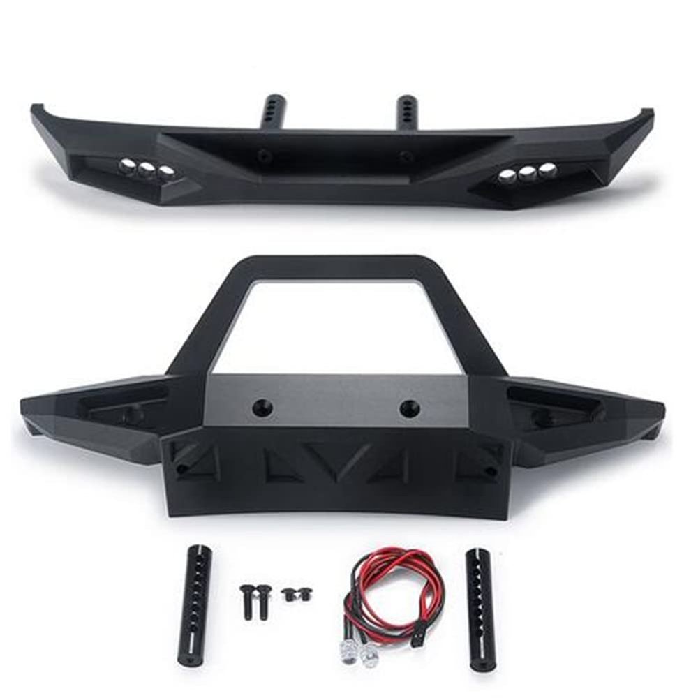 RC-Hub Metal Front Rear Bumper with LED Light for 1/6 Axial SCX6 AXI05000 JLU RC Crawler Car (Set)