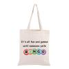 MNIGIU Bingo Lover Gambler Gift Bingo Makeup Bag It's All Fun And Games Until Someone Yells Bingo Cosmetic Bag Organizer Pouch Bingo Player Gift (yell bingo tote bag) view 1