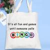 MNIGIU Bingo Lover Gambler Gift Bingo Makeup Bag It's All Fun And Games Until Someone Yells Bingo Cosmetic Bag Organizer Pouch Bingo Player Gift (yell bingo tote bag) view 2