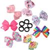 7pc 5" Large Hair Bows for Girls, JOJO Siwa Grosgrain Ribbon Hair Barrettes with Heart Emblem Accessories for Toddler view 4