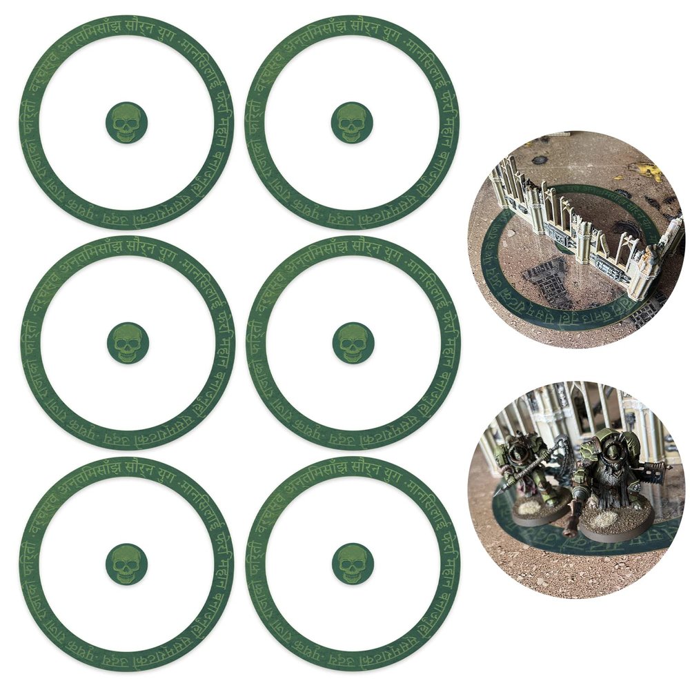 Jucoci Objective Point Markers 6PCS Set Objective Marker Compatible with WH40k Wargame (Miniature Not Included), Green