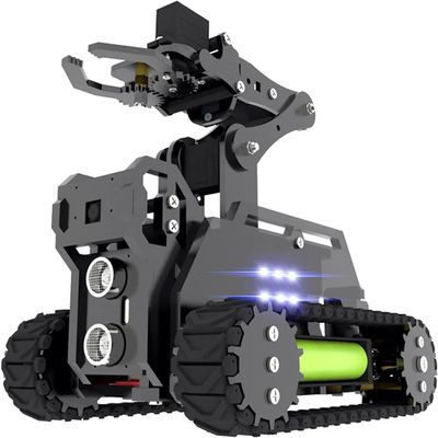 Adeept RaspTank Smart Robot Kit Compatible with Raspberry Pi 4 3 Model B+ B OpenCV Tank 4-DOF Robotics DIY Coding Building Projects Robots for Adults STEM Educational Programming Gift Robotic Arm