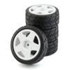 R.S 4PCS 65mm Rubber Tires Plastic Wheel Rim for 1/10 RC Rally Car HPI Tamiya Kyosho WRC Claw 43 Ken Block Fiesta XV01 TT02, White a view 1