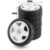 R.S 4PCS 65mm Rubber Tires Plastic Wheel Rim for 1/10 RC Rally Car HPI Tamiya Kyosho WRC Claw 43 Ken Block Fiesta XV01 TT02, White a view 2