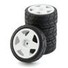 R.S 4PCS 65mm Rubber Tires Plastic Wheel Rim for 1/10 RC Rally Car HPI Tamiya Kyosho WRC Claw 43 Ken Block Fiesta XV01 TT02, White a view 3