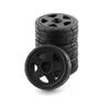 R.S 4PCS 65mm Rubber Tires Plastic Wheel Rim for 1/10 RC Rally Car HPI Tamiya Kyosho WRC Claw 43 Ken Block Fiesta XV01 TT02, Black a view 1