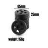 R.S 4PCS 65mm Rubber Tires Plastic Wheel Rim for 1/10 RC Rally Car HPI Tamiya Kyosho WRC Claw 43 Ken Block Fiesta XV01 TT02, Black a view 2