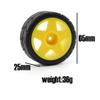 R.S 4PCS 65mm Rubber Tires Plastic Wheel Rim for 1/10 RC Rally Car HPI Tamiya Kyosho WRC Claw 43 Ken Block Fiesta XV01 TT02, Yellow a view 2