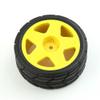 R.S 4PCS 65mm Rubber Tires Plastic Wheel Rim for 1/10 RC Rally Car HPI Tamiya Kyosho WRC Claw 43 Ken Block Fiesta XV01 TT02, Yellow a view 4