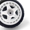 R.S 4PCS 65mm Rubber Tires Plastic Wheel Rim for 1/10 RC Rally Car HPI Tamiya Kyosho WRC Claw 43 Ken Block Fiesta XV01 TT02, White view 3
