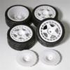 R.S 4PCS 65mm Rubber Tires Plastic Wheel Rim for 1/10 RC Rally Car HPI Tamiya Kyosho WRC Claw 43 Ken Block Fiesta XV01 TT02, White view 4