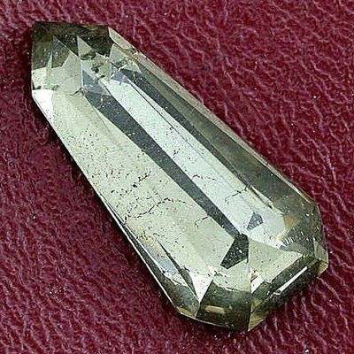 26mm x 12mm Kite Heptagon Shield Doublet Pyrite Quartz Gemstone Gem Stone 5878
