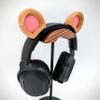 BeamTeam3D Bear Ears for Headphones - Adorable Brown and Panda Bear Headphones Attachment in Various Colors with Self Fastener - Bear Ears for Gamers and Streamers (Brown/Pink) view 2