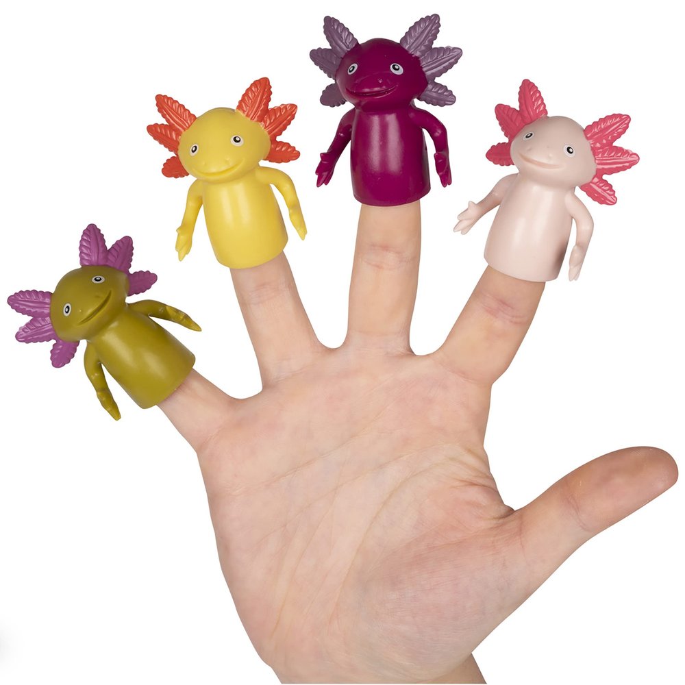 Finger Axolotls Set of 4 Axolotl Finger Puppets