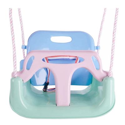 3-in-1 Swing Anti-flip Snug & Detachable for Toddler to Teenager Macarons Color Outdoor Patio Play(Light Green Chair+Pink Handrail)