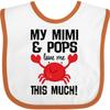 inktastic My Mimi and Pops Love Me Baby Bib White and Orange 4128f view 1