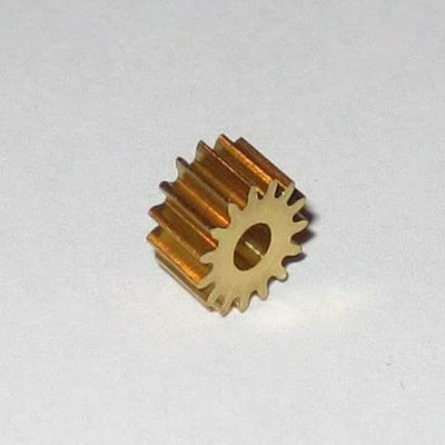 Replacement for Brass 15 Tooth Gear for 2.3 mm Shafts - 15T - 2.3mm - 6.6 mm OD Pinion Gear
