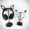 BeamTeam3D Fox Ears for Headphones - Adorable Foxy Headphones Attachment in Various Colors with Hidden Self Fastener - Fox Ears for Gamers and Streamers (Set of 2) (White/Sparkle Black) view 2