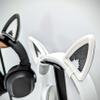 BeamTeam3D Fox Ears for Headphones - Adorable Foxy Headphones Attachment in Various Colors with Hidden Self Fastener - Fox Ears for Gamers and Streamers (Set of 2) (White/Sparkle Black) view 3