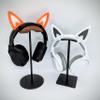 BeamTeam3D Fox Ears for Headphones - Adorable Foxy Headphones Attachment in Various Colors with Hidden Self Fastener - Fox Ears for Gamers and Streamers (Set of 2) (White/Sparkle Black) view 4