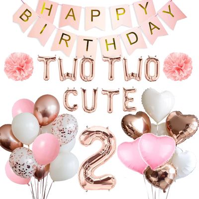 Two Two Cute Birthday Decorations, Tutu Cute 2nd Bday Decorations, Ballerina Themed Ballet Theme Birthday Party Decorations, Second Year Old Party Bday Decor Girl, Two-Tu Tutus Dancing