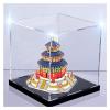 LXLIGHTS Acrylic Display Case Showcase, Black Plastic Base Transparent Acrylic Dustproof Protection Box for Collectibles Display, Building Model Showcase, Customizable view 1