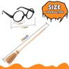 Col-Pary Party Supplies Kit - Black Glasses with Round Frame No Lenses,Broom Pencil for School Theme Birthday,Halloween,Cosplay Costume Party Decor,12pcs each view 4