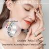 LuckyAmor Anxiety Ring for Women Spinner Rings:Rotating Rings Stainless Steel 6mm Moon Star Anxiety for Men Band Jewelry Gift for Women Size 6 7 8 9 10 view 4