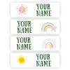 128 Custom Waterproof Dishwasher Safe Kid Name Labels for Daycare, School Supply, Baby Bottles, Lunch Boxes and Cups, Travel. Cute Personalized Design Name Stickers (Pattern 10) view 1