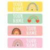 128 Custom Waterproof Dishwasher Safe Kid Name Labels for Daycare, School Supply, Baby Bottles, Lunch Boxes and Cups, Travel. Cute Personalized Design Name Stickers (Pattern 9) view 1