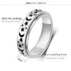 LuckyAmor Anxiety Ring for Women Spinner Rings:Rotating Rings Stainless Steel 6mm Moon Star Anxiety for Men Band Jewelry Gift for Women Size 6 7 8 9 10 view 2