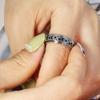 LuckyAmor Anxiety Ring for Women Spinner Rings:Rotating Rings Stainless Steel 6mm Moon Star Anxiety for Men Band Jewelry Gift for Women Size 6 7 8 9 10 view 3