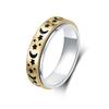 LuckyAmor Anxiety Ring for Women Spinner Rings:Rotating Rings Stainless Steel 6mm Moon Star Anxiety for Men Band Jewelry Gift for Women Size 6 7 8 9 10 view 1