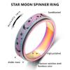 LuckyAmor Anxiety Ring for Women Spinner Rings:Rotating Rings Stainless Steel 6mm Moon Star Anxiety for Men Band Jewelry Gift for Women Size 6 7 8 9 10 view 2