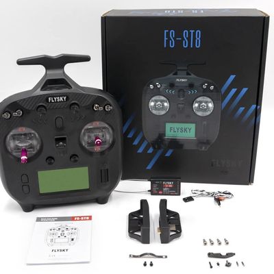 Xiangtat Flysky FS-ST8 2.4GHz 8-10CH 3.0 Radio RC Transmitter Controller FS-SR8 Receiver for RC Drone Quadcopter Car Boat Robot (FS-ST8 Upgraded Version)
