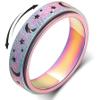 LuckyAmor Anxiety Ring for Women Spinner Rings:Rotating Rings Stainless Steel 6mm Moon Star Anxiety for Men Band Jewelry Gift for Women Size 6 7 8 9 10 view 1