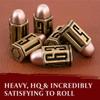 Bullet Metal Dice Set - Six Brass D6 Dices - Great for DND, Warhammer 40k, Role Playing Homebrews, D&D, ... Great RPG/Dungeons and Dragons/D and D Accessories Gifts. Can Use with Dice Tray/Tower view 4