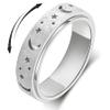 LuckyAmor Anxiety Ring for Women Spinner Rings:Rotating Rings Stainless Steel 6mm Moon Star Anxiety for Men Band Jewelry Gift for Women Size 6 7 8 9 10 view 1