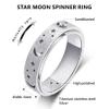 LuckyAmor Anxiety Ring for Women Spinner Rings:Rotating Rings Stainless Steel 6mm Moon Star Anxiety for Men Band Jewelry Gift for Women Size 6 7 8 9 10 view 2
